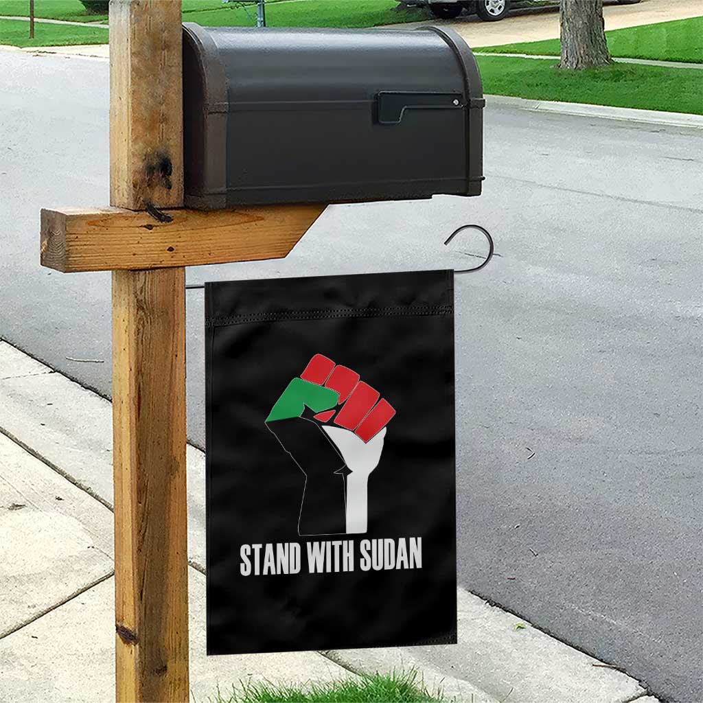 Stand With Sudan Power Fist Garden Flag Sudan Flag Activist Peace and Protest - Wonder Print Shop