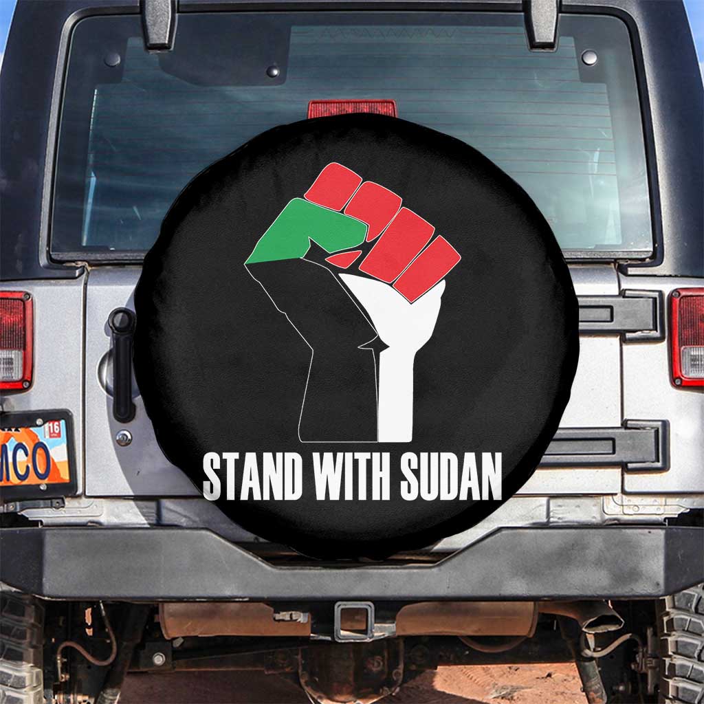 Stand With Sudan Power Fist Spare Tire Cover Sudan Flag Activist Peace and Protest - Wonder Print Shop