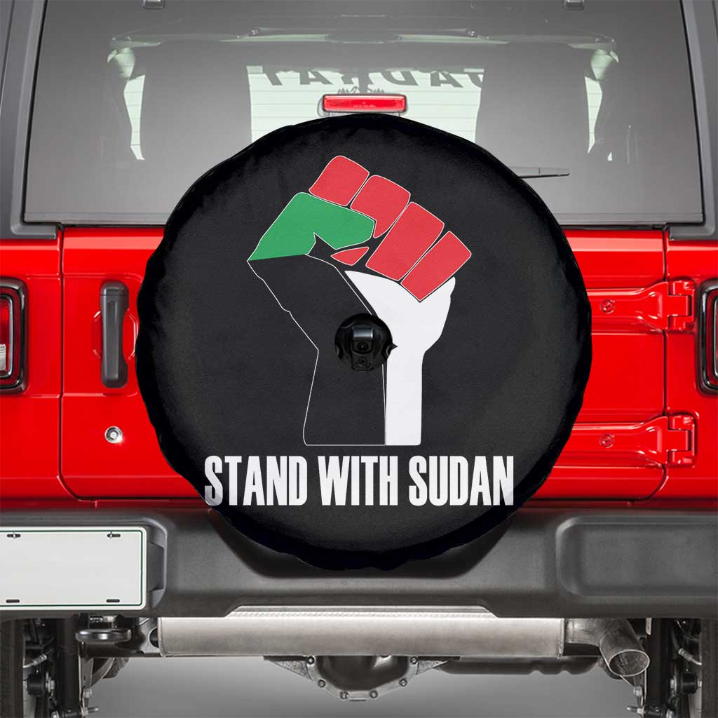 Stand With Sudan Power Fist Spare Tire Cover Sudan Flag Activist Peace and Protest - Wonder Print Shop