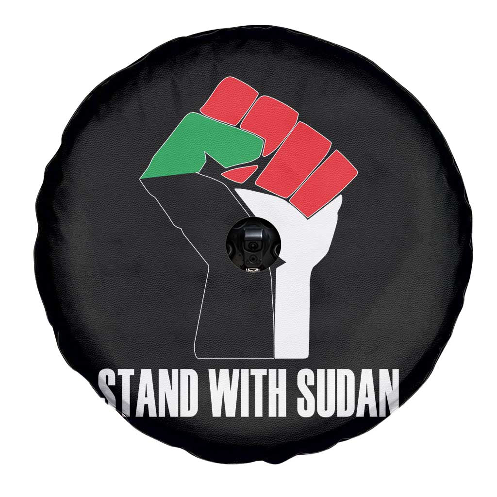 Stand With Sudan Power Fist Spare Tire Cover Sudan Flag Activist Peace and Protest - Wonder Print Shop