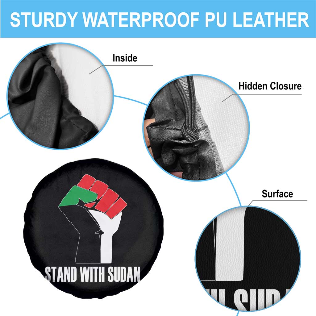 Stand With Sudan Power Fist Spare Tire Cover Sudan Flag Activist Peace and Protest - Wonder Print Shop