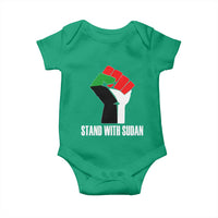Stand With Sudan Power Fist Baby Onesie Sudan Flag Activist Peace and Protest - Wonder Print Shop