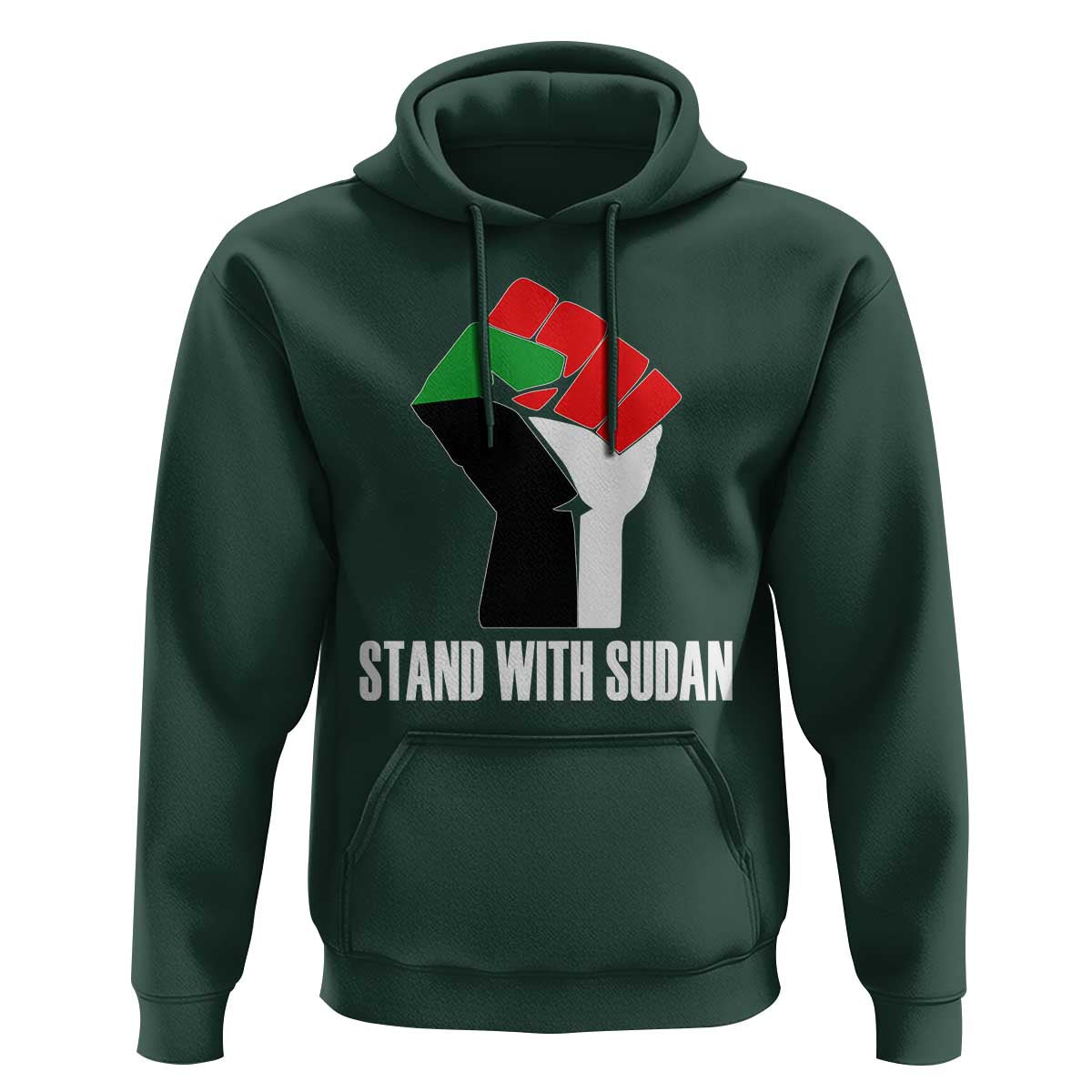 Stand With Sudan Power Fist Hoodie Sudan Flag Activist Peace and Protest - Wonder Print Shop