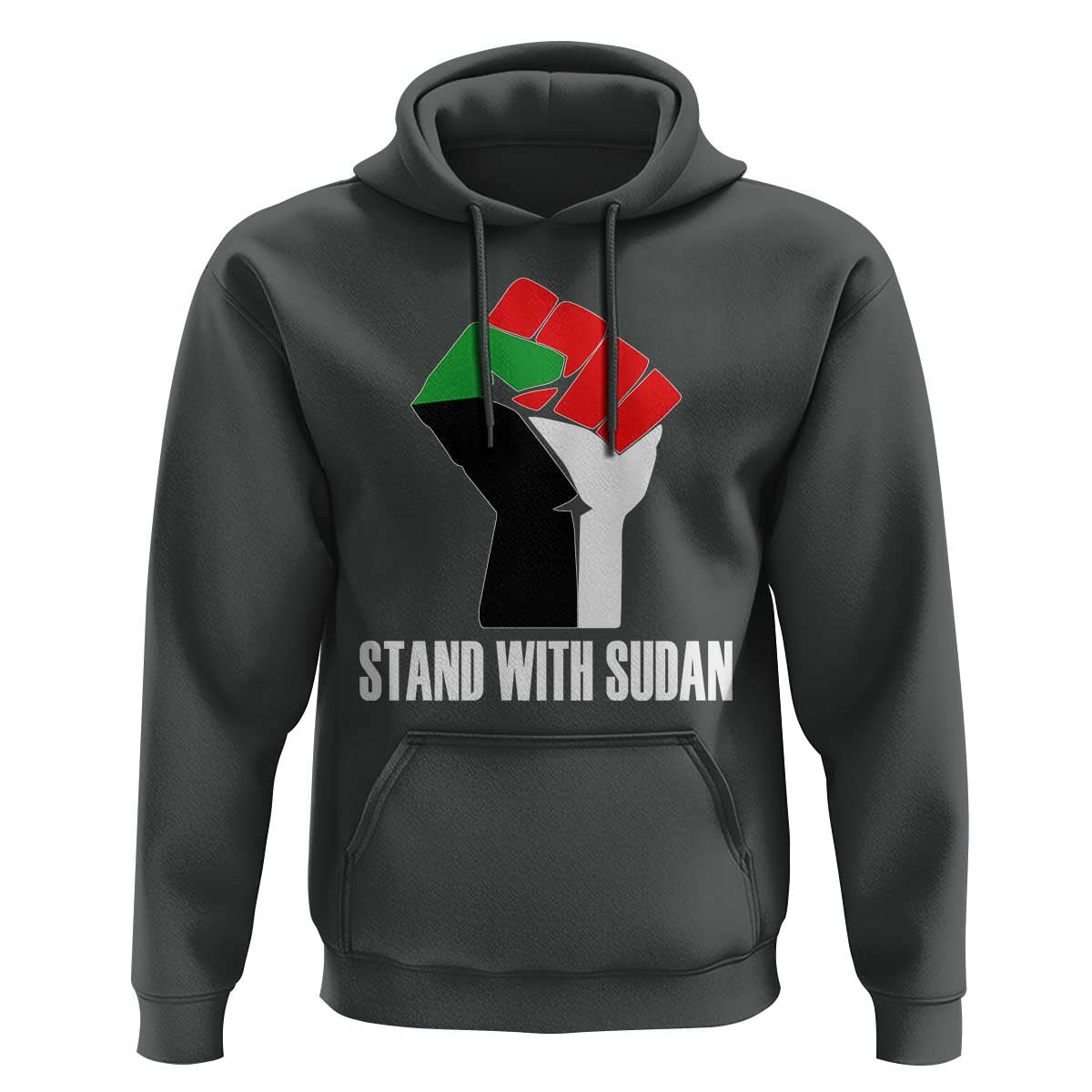 Stand With Sudan Power Fist Hoodie Sudan Flag Activist Peace and Protest - Wonder Print Shop