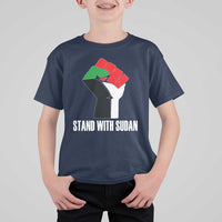 Stand With Sudan Power Fist T Shirt For Kid Sudan Flag Activist Peace and Protest - Wonder Print Shop