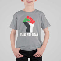Stand With Sudan Power Fist T Shirt For Kid Sudan Flag Activist Peace and Protest - Wonder Print Shop