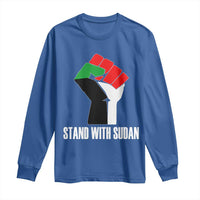 Stand With Sudan Power Fist Long Sleeve Shirt Sudan Flag Activist Peace and Protest - Wonder Print Shop