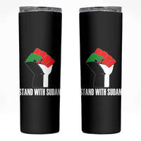 Stand With Sudan Power Fist Skinny Tumbler Sudan Flag Activist Peace and Protest - Wonder Print Shop