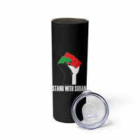 Stand With Sudan Power Fist Skinny Tumbler Sudan Flag Activist Peace and Protest - Wonder Print Shop