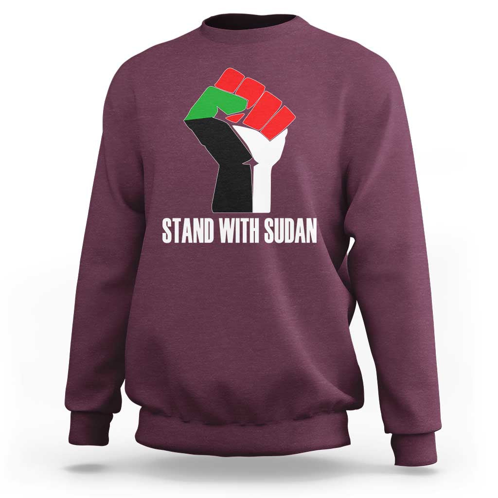 Stand With Sudan Power Fist Sweatshirt Sudan Flag Activist Peace and Protest - Wonder Print Shop