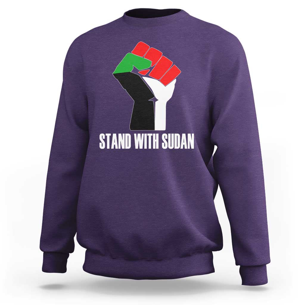 Stand With Sudan Power Fist Sweatshirt Sudan Flag Activist Peace and Protest - Wonder Print Shop