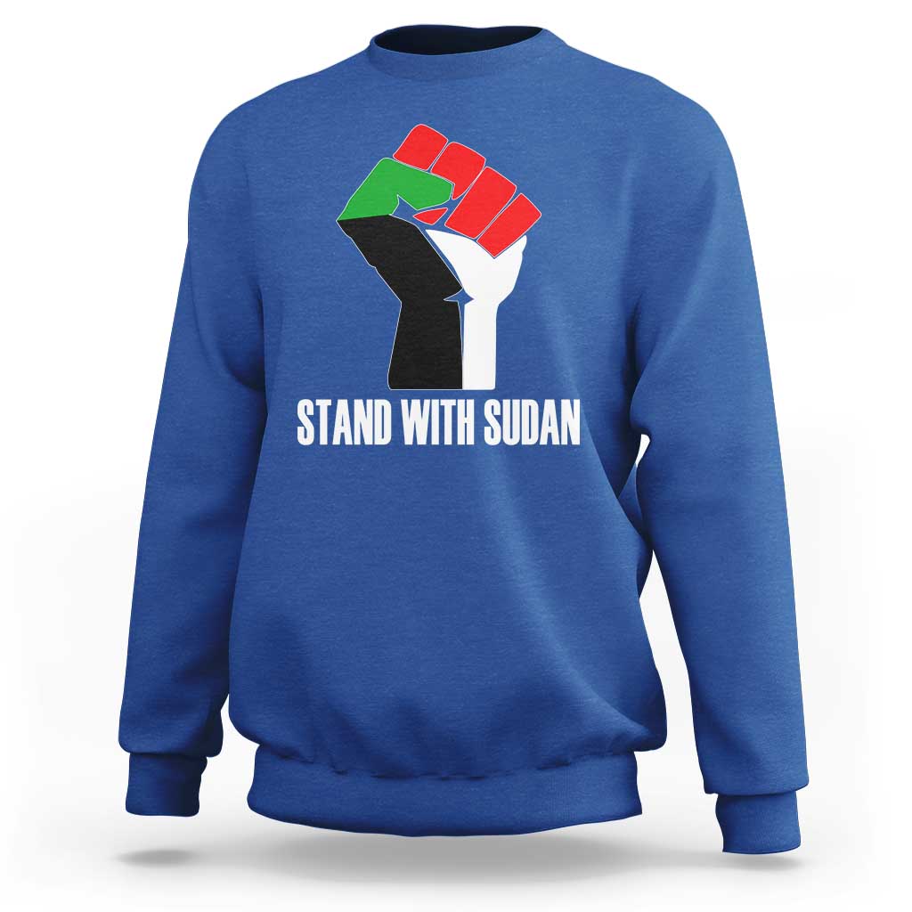Stand With Sudan Power Fist Sweatshirt Sudan Flag Activist Peace and Protest - Wonder Print Shop