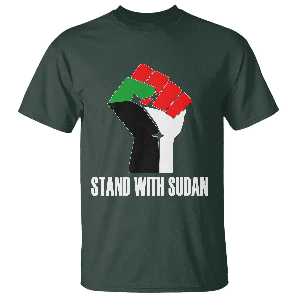 Stand With Sudan Power Fist T Shirt Sudan Flag Activist Peace and Protest - Wonder Print Shop