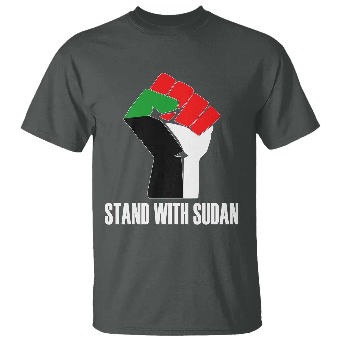 Stand With Sudan Power Fist T Shirt Sudan Flag Activist Peace and Protest - Wonder Print Shop