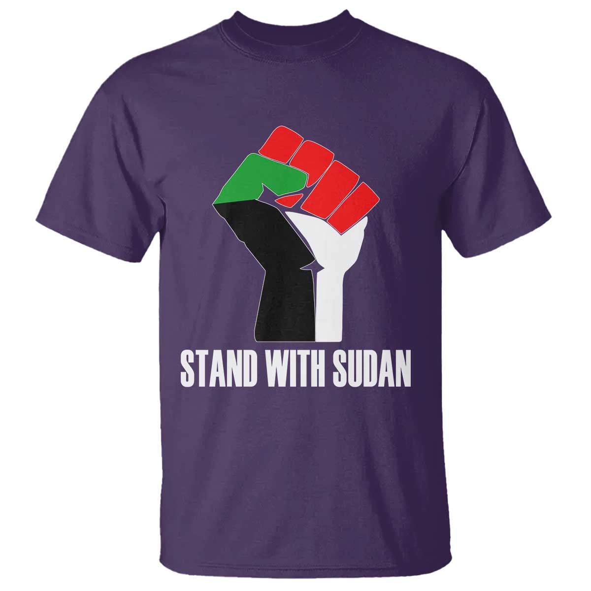 Stand With Sudan Power Fist T Shirt Sudan Flag Activist Peace and Protest - Wonder Print Shop