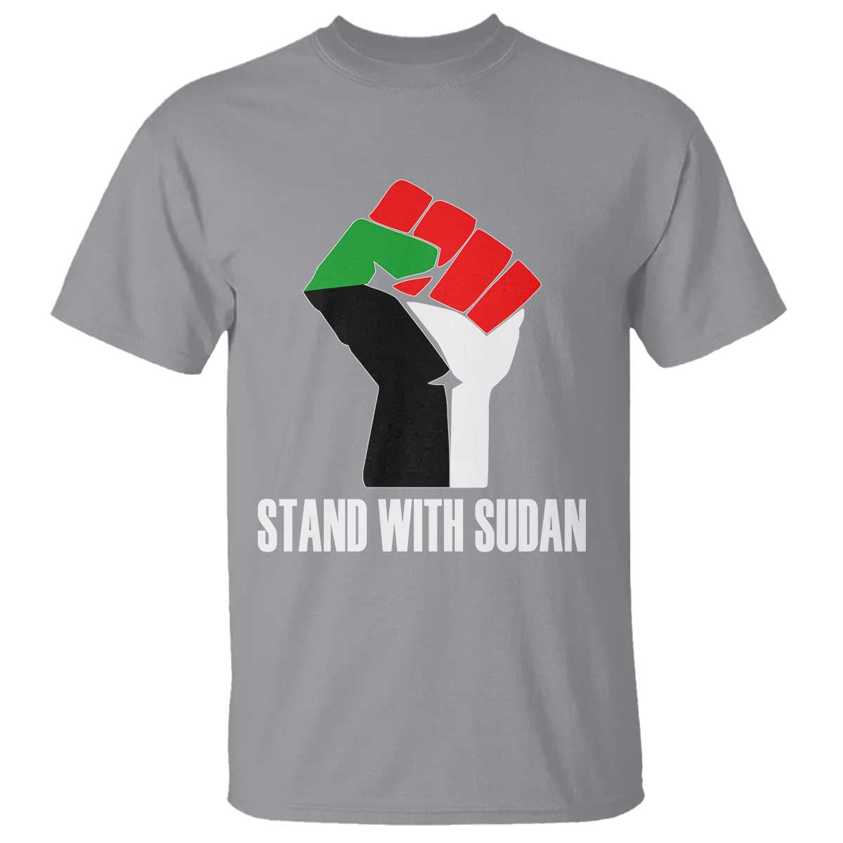 Stand With Sudan Power Fist T Shirt Sudan Flag Activist Peace and Protest - Wonder Print Shop