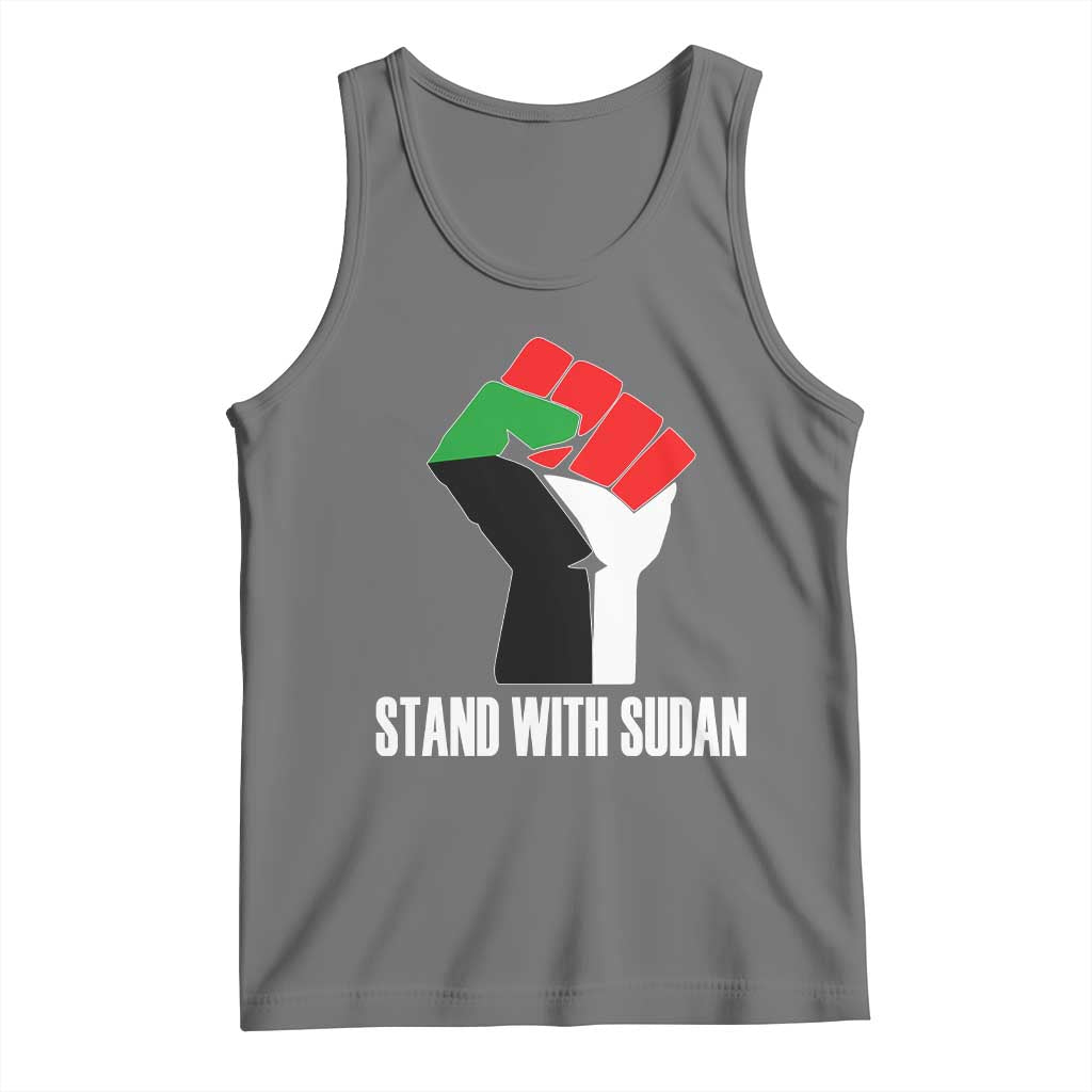 Stand With Sudan Power Fist Tank Top Sudan Flag Activist Peace and Protest - Wonder Print Shop