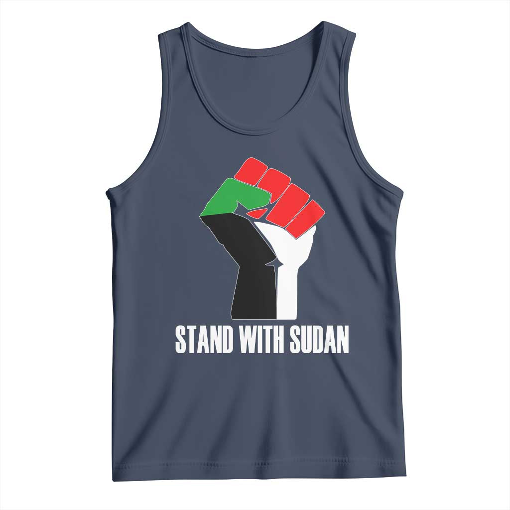 Stand With Sudan Power Fist Tank Top Sudan Flag Activist Peace and Protest - Wonder Print Shop