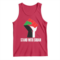 Stand With Sudan Power Fist Tank Top Sudan Flag Activist Peace and Protest - Wonder Print Shop
