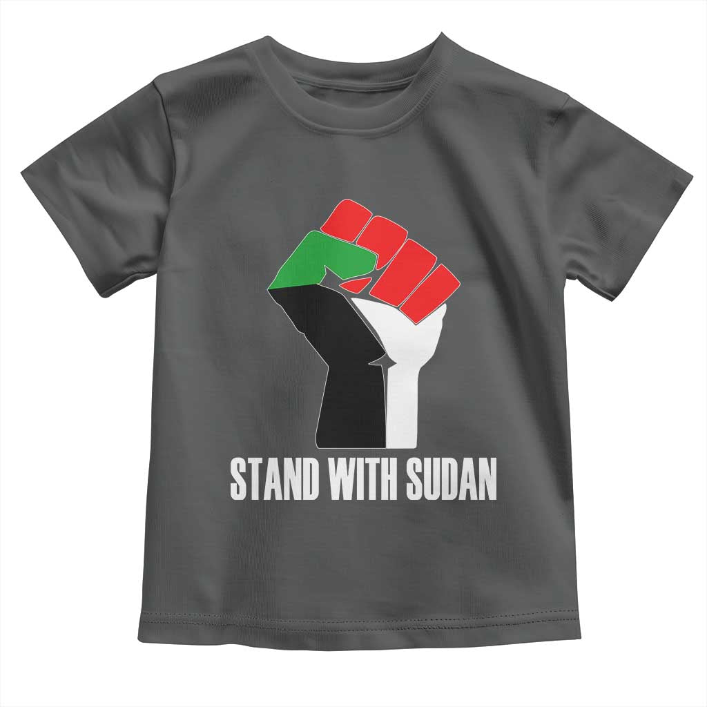 Stand With Sudan Power Fist Toddler T Shirt Sudan Flag Activist Peace and Protest - Wonder Print Shop