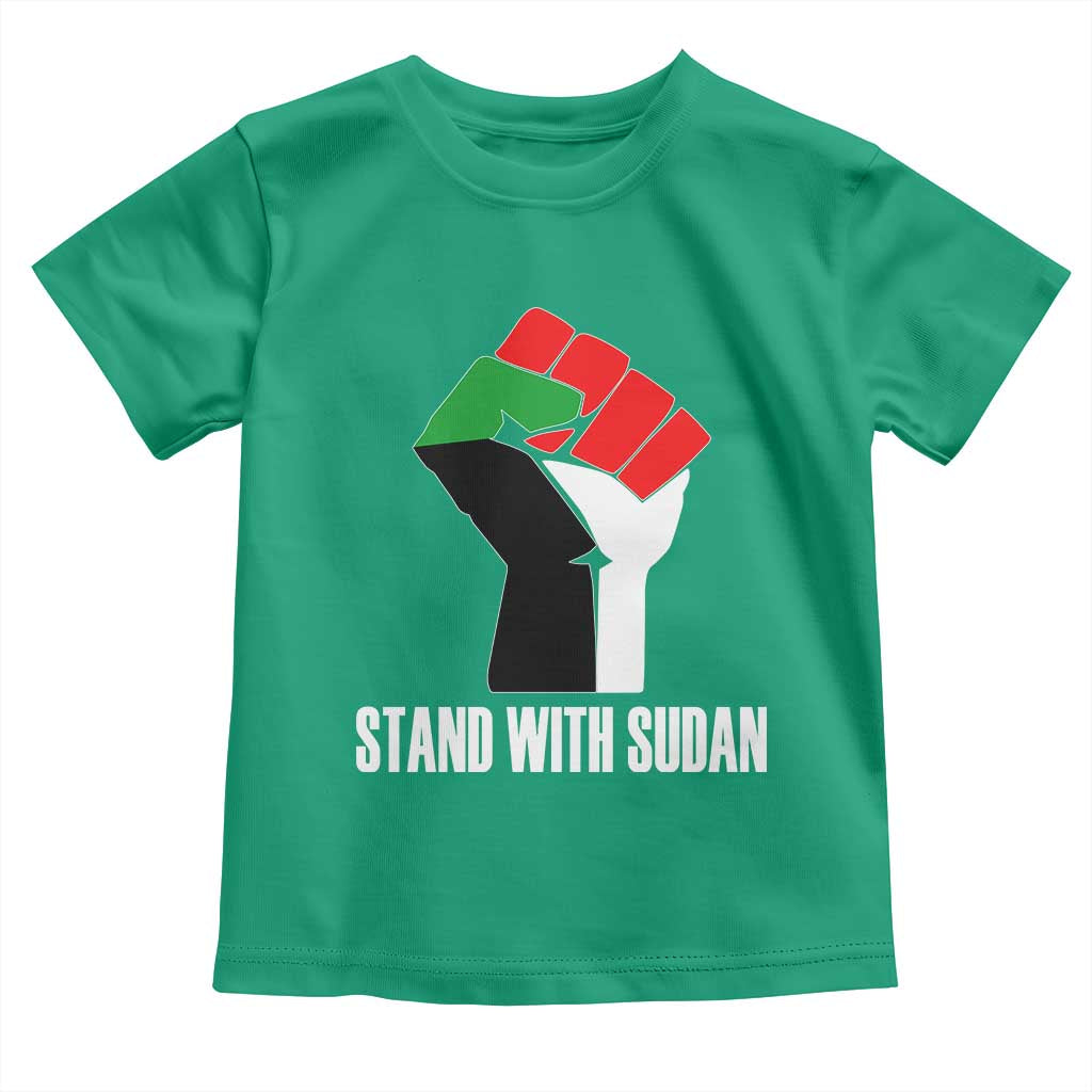 Stand With Sudan Power Fist Toddler T Shirt Sudan Flag Activist Peace and Protest - Wonder Print Shop