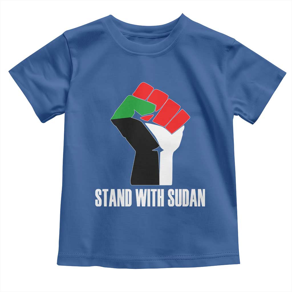 Stand With Sudan Power Fist Toddler T Shirt Sudan Flag Activist Peace and Protest - Wonder Print Shop