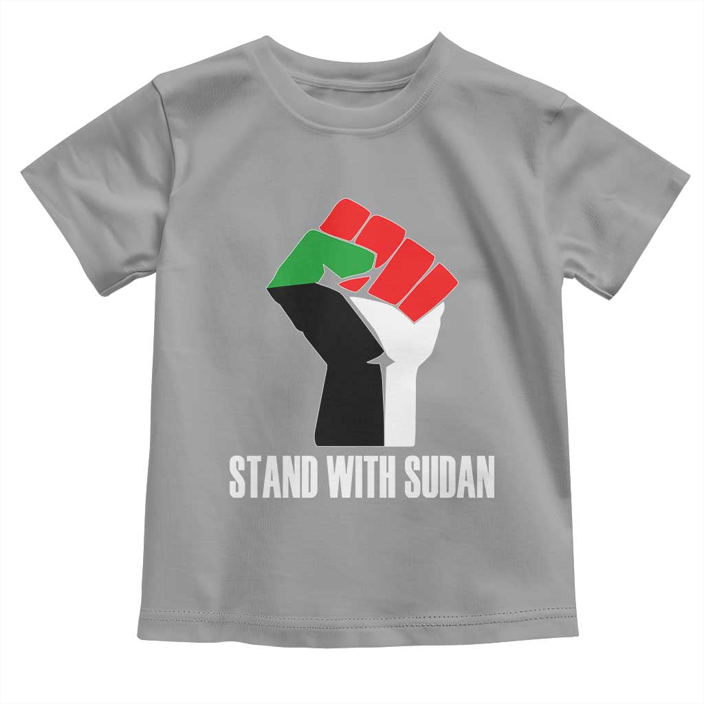 Stand With Sudan Power Fist Toddler T Shirt Sudan Flag Activist Peace and Protest - Wonder Print Shop