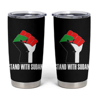 Stand With Sudan Power Fist Tumbler Cup Sudan Flag Activist Peace and Protest - Wonder Print Shop