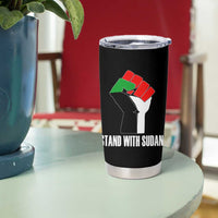 Stand With Sudan Power Fist Tumbler Cup Sudan Flag Activist Peace and Protest - Wonder Print Shop