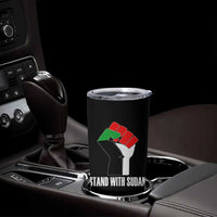 Stand With Sudan Power Fist Tumbler Cup Sudan Flag Activist Peace and Protest - Wonder Print Shop