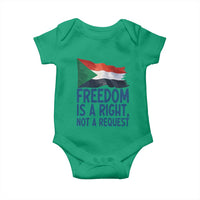 Freedom Is a Right Not a Request Baby Onesie Sudan Flag Human Rights Supporters - Wonder Print Shop
