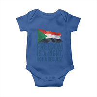 Freedom Is a Right Not a Request Baby Onesie Sudan Flag Human Rights Supporters - Wonder Print Shop