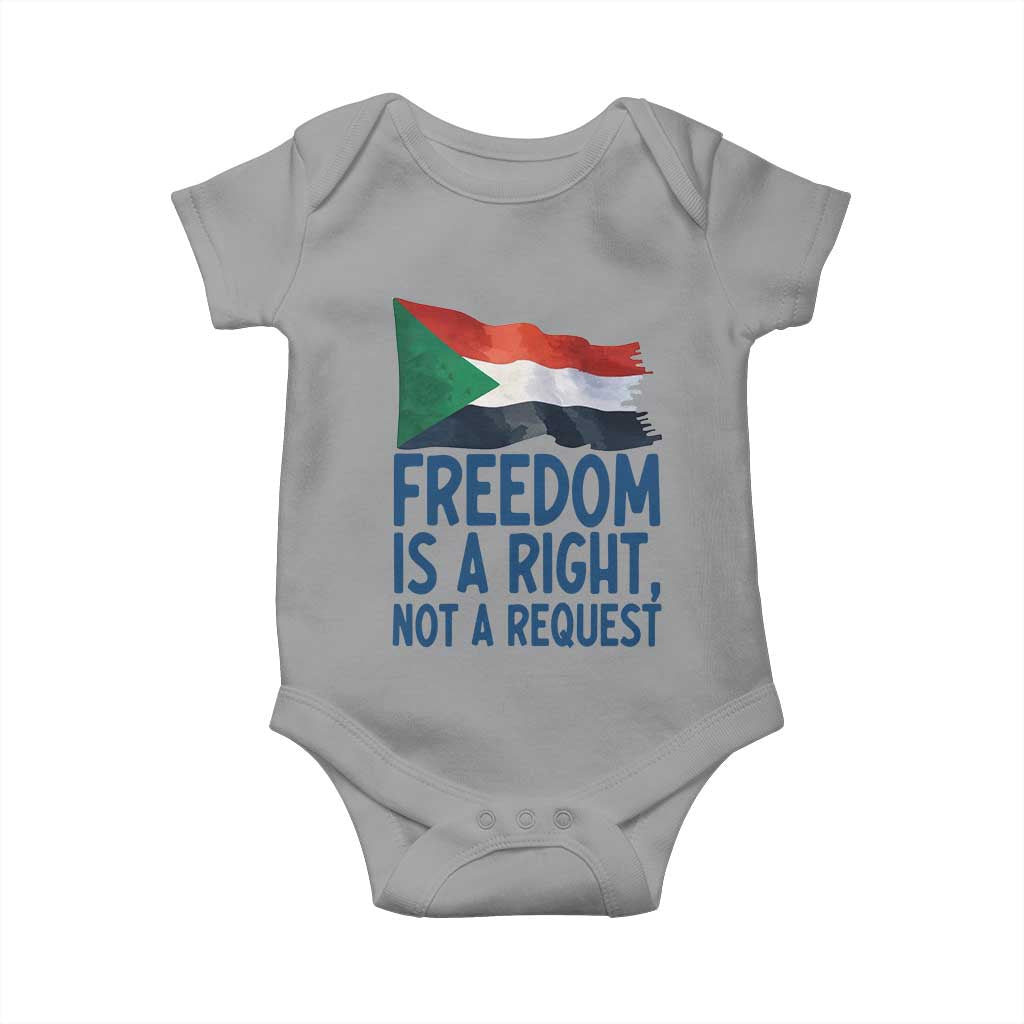 Freedom Is a Right Not a Request Baby Onesie Sudan Flag Human Rights Supporters - Wonder Print Shop