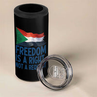 Freedom Is a Right Not a Request 4 in 1 Can Cooler Tumbler Sudan Flag Human Rights Supporters - Wonder Print Shop
