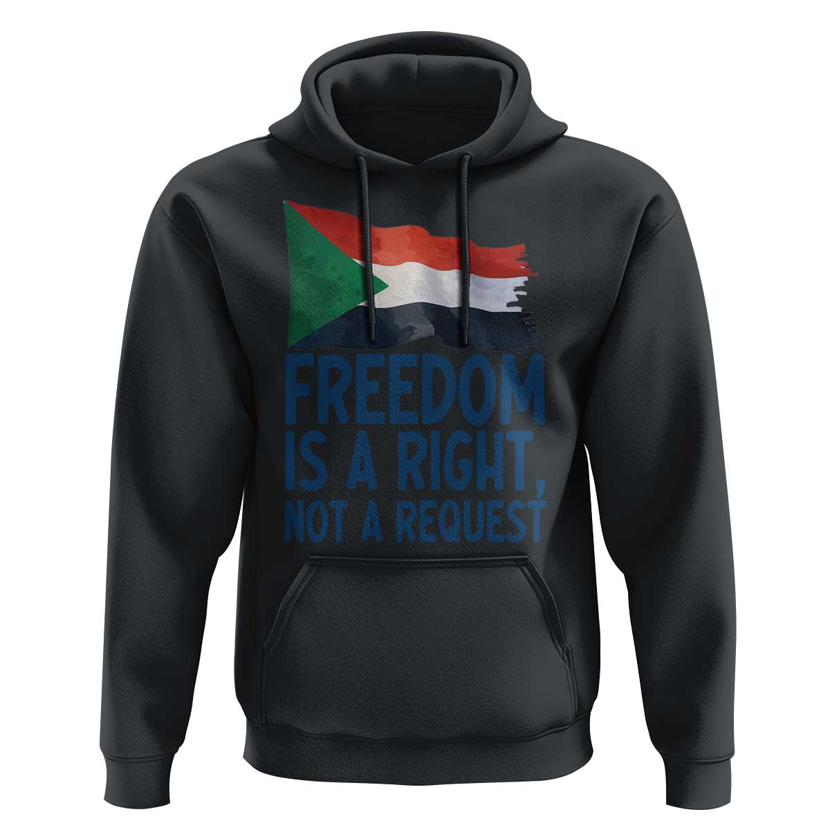 Freedom Is a Right Not a Request Hoodie Sudan Flag Human Rights Supporters - Wonder Print Shop