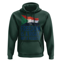 Freedom Is a Right Not a Request Hoodie Sudan Flag Human Rights Supporters - Wonder Print Shop