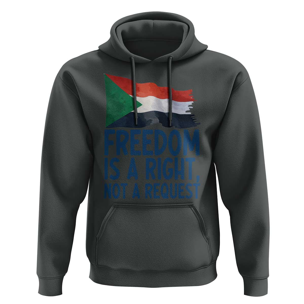 Freedom Is a Right Not a Request Hoodie Sudan Flag Human Rights Supporters - Wonder Print Shop