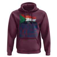 Freedom Is a Right Not a Request Hoodie Sudan Flag Human Rights Supporters - Wonder Print Shop