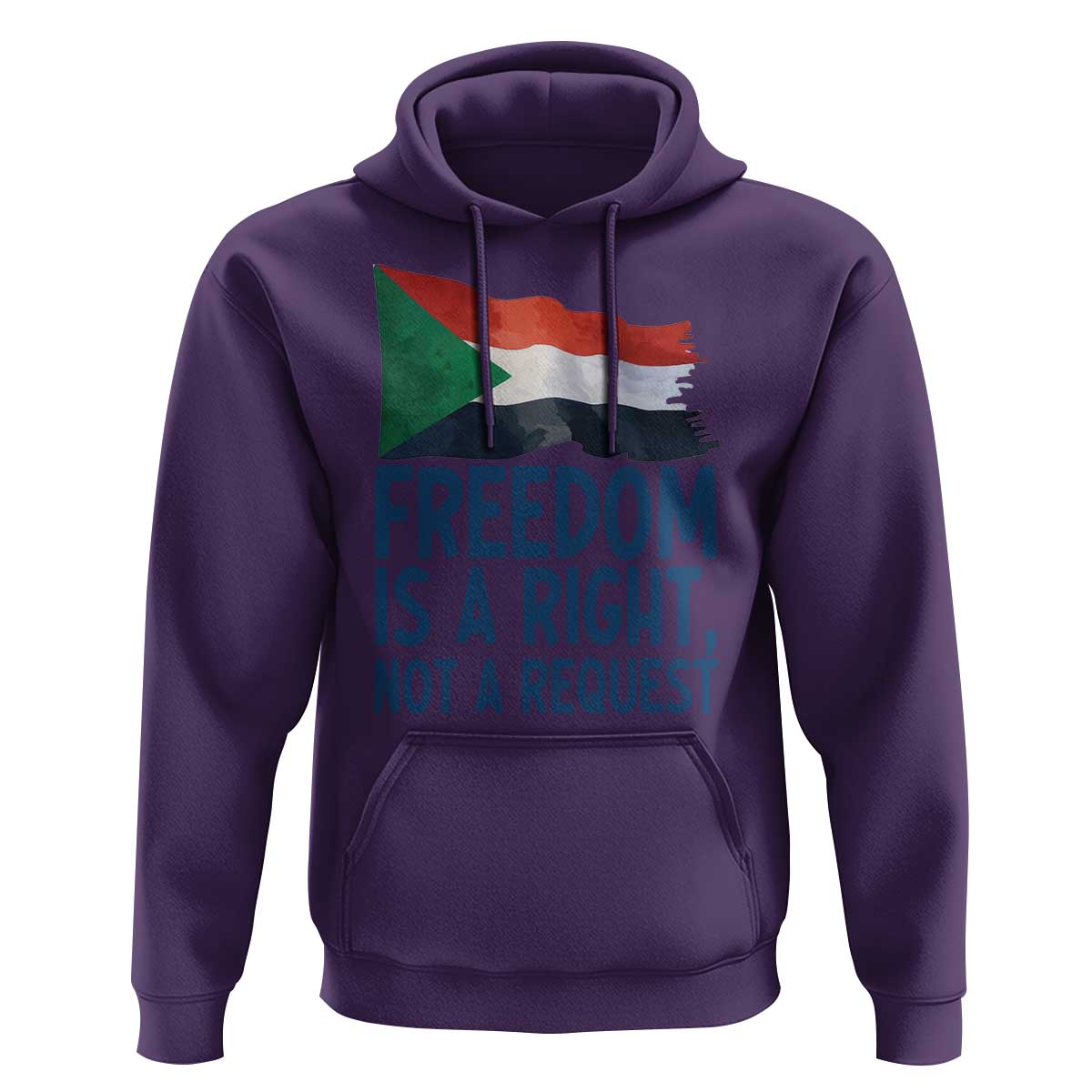 Freedom Is a Right Not a Request Hoodie Sudan Flag Human Rights Supporters - Wonder Print Shop