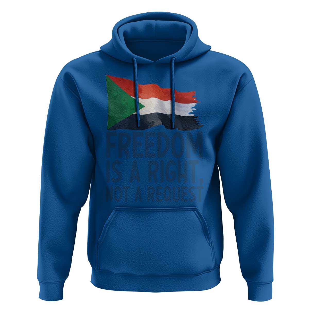 Freedom Is a Right Not a Request Hoodie Sudan Flag Human Rights Supporters - Wonder Print Shop