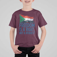 Freedom Is a Right Not a Request T Shirt For Kid Sudan Flag Human Rights Supporters - Wonder Print Shop