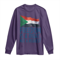 Freedom Is a Right Not a Request Long Sleeve Shirt Sudan Flag Human Rights Supporters - Wonder Print Shop
