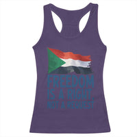 Freedom Is a Right Not a Request Racerback Tank Top Sudan Flag Human Rights Supporters - Wonder Print Shop
