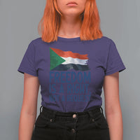 Freedom Is a Right Not a Request T Shirt For Women Sudan Flag Human Rights Supporters - Wonder Print Shop