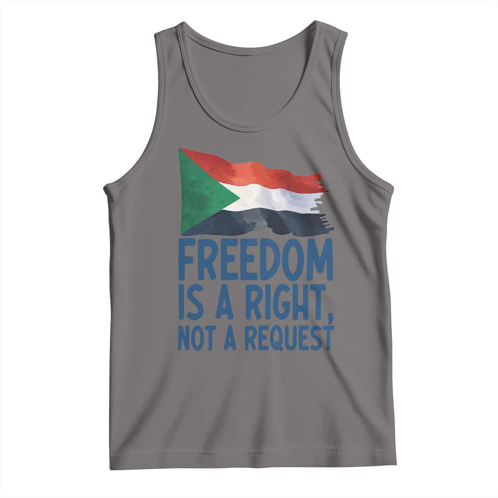 Freedom Is a Right Not a Request Tank Top Sudan Flag Human Rights Supporters - Wonder Print Shop