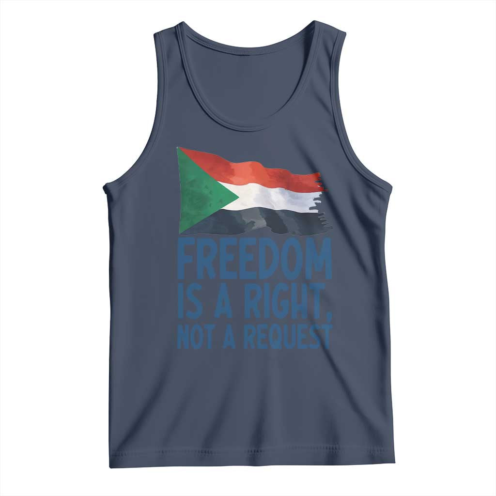 Freedom Is a Right Not a Request Tank Top Sudan Flag Human Rights Supporters - Wonder Print Shop