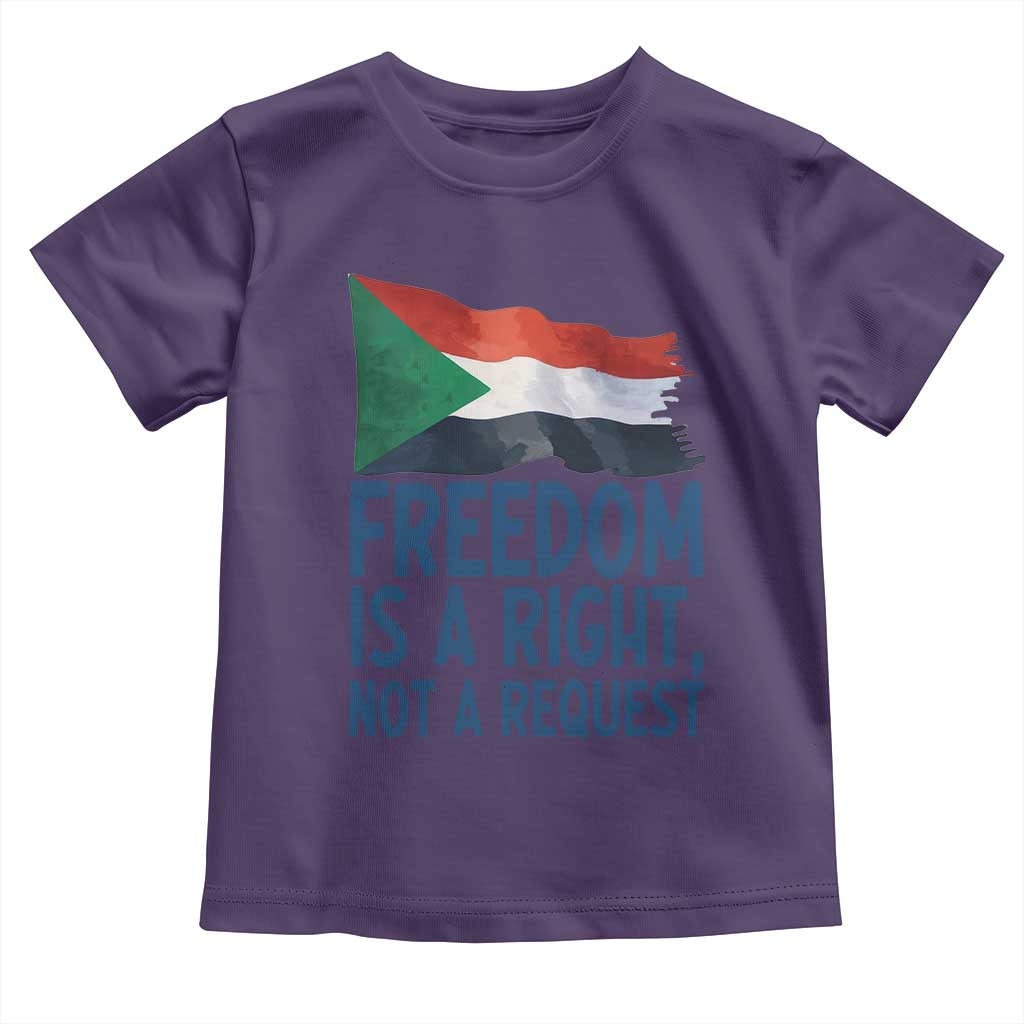 Freedom Is a Right Not a Request Toddler T Shirt Sudan Flag Human Rights Supporters - Wonder Print Shop