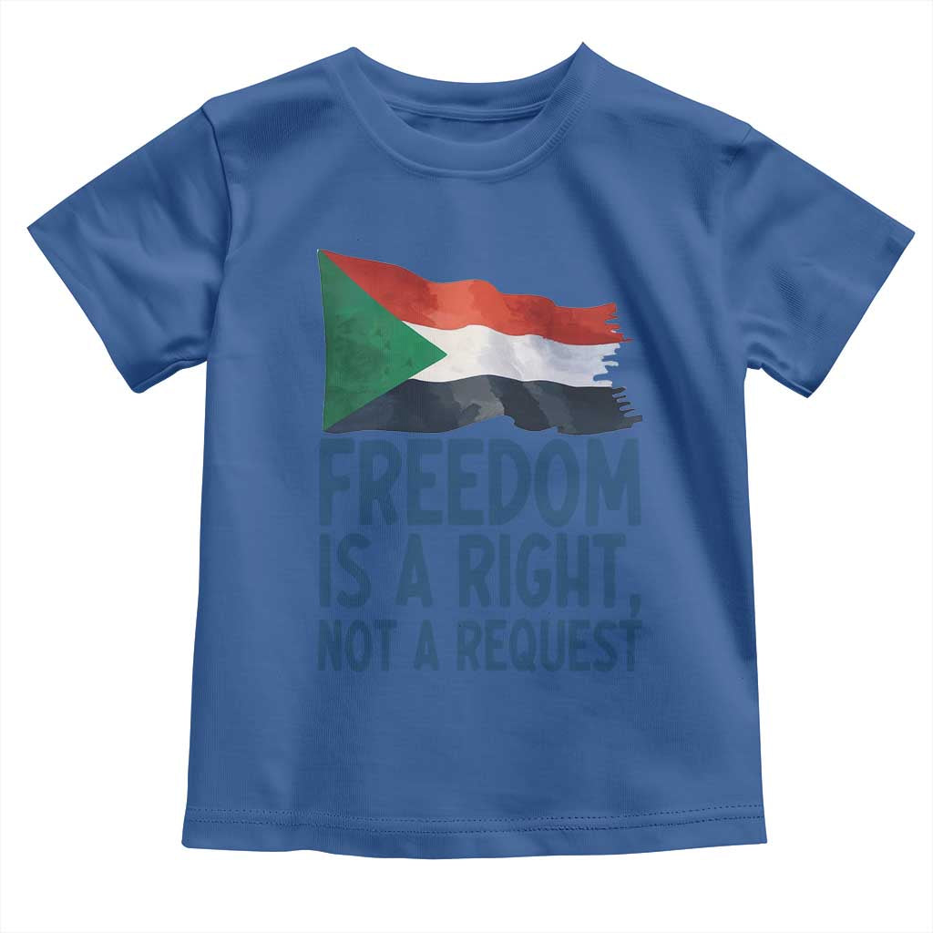 Freedom Is a Right Not a Request Toddler T Shirt Sudan Flag Human Rights Supporters - Wonder Print Shop
