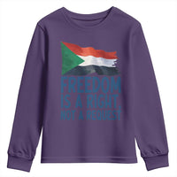 Freedom Is a Right Not a Request Youth Sweatshirt Sudan Flag Human Rights Supporters - Wonder Print Shop