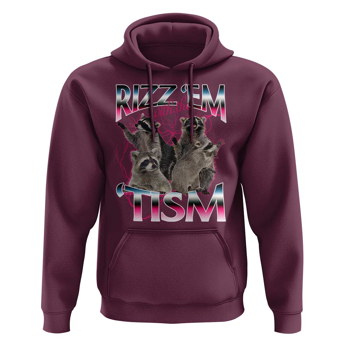 Funny Autism Raccoon Meme Hoodie Rizz Em With The Tism Autistic Raccoons
